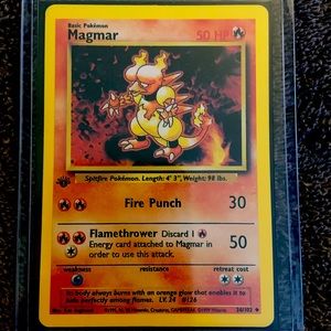 1999 Magmar 1st Edition 36/102 Base Set Pokemon Card